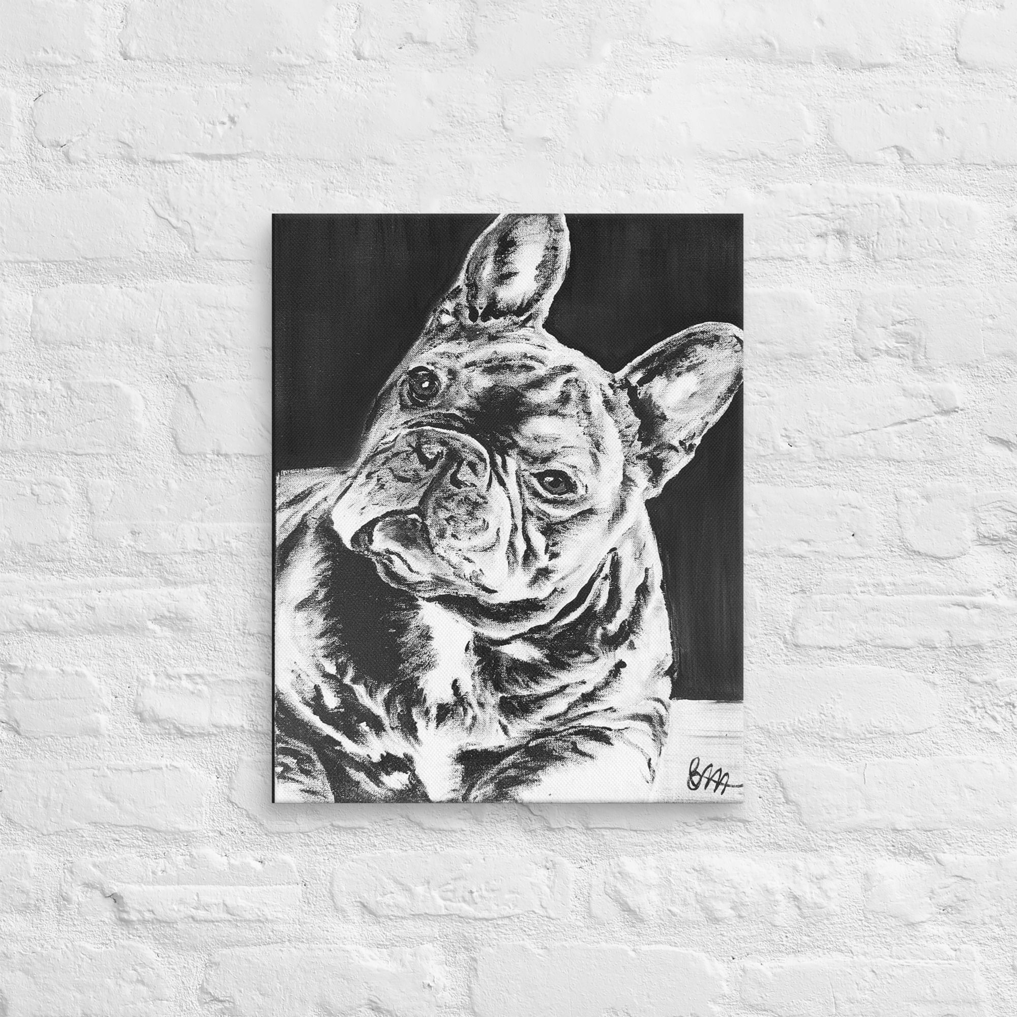 Canvas Art Print - Blair Mueller Art - French Bull Dog - Beauty School Dropout