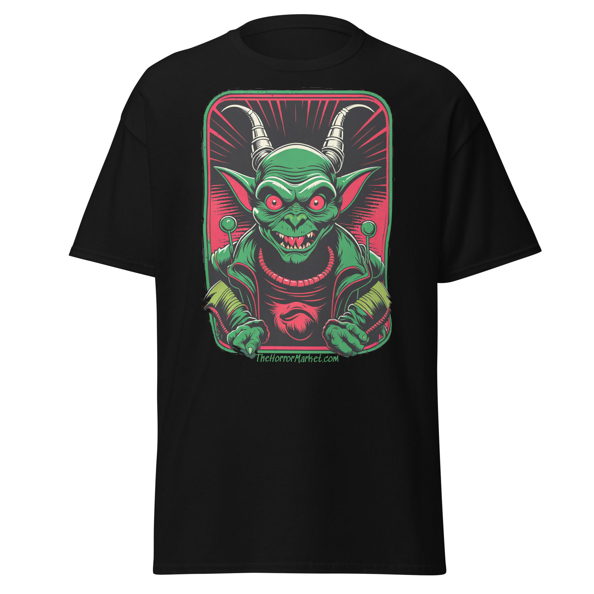 Blair Mueller Art - The Horror Market - Men’s Cotton Tshirt - Green Goblin -  black