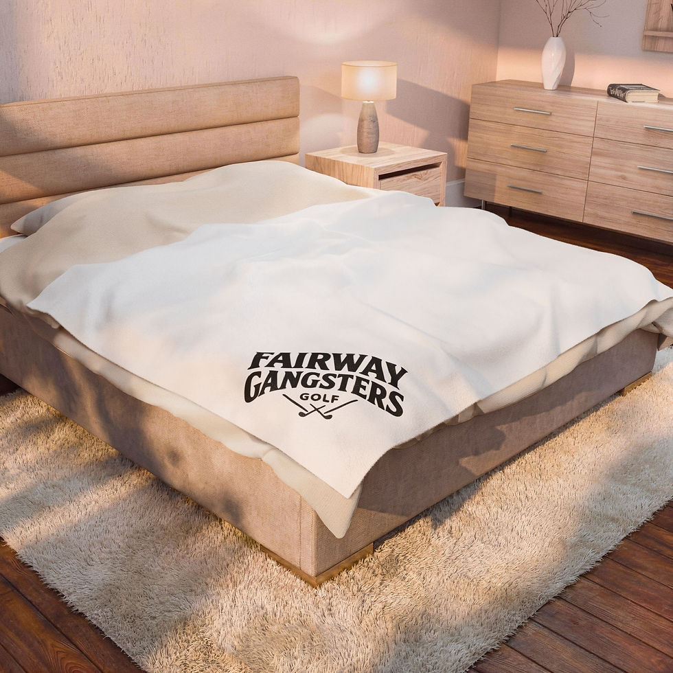 Thumbnail: Golf Velveteen Plush Blanket — "Fairway Gangsters" Logo Throw