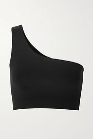 asymetrical black one shoulder sports bra