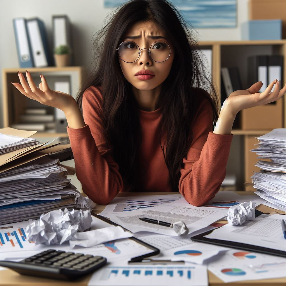 a girl dealing with her data