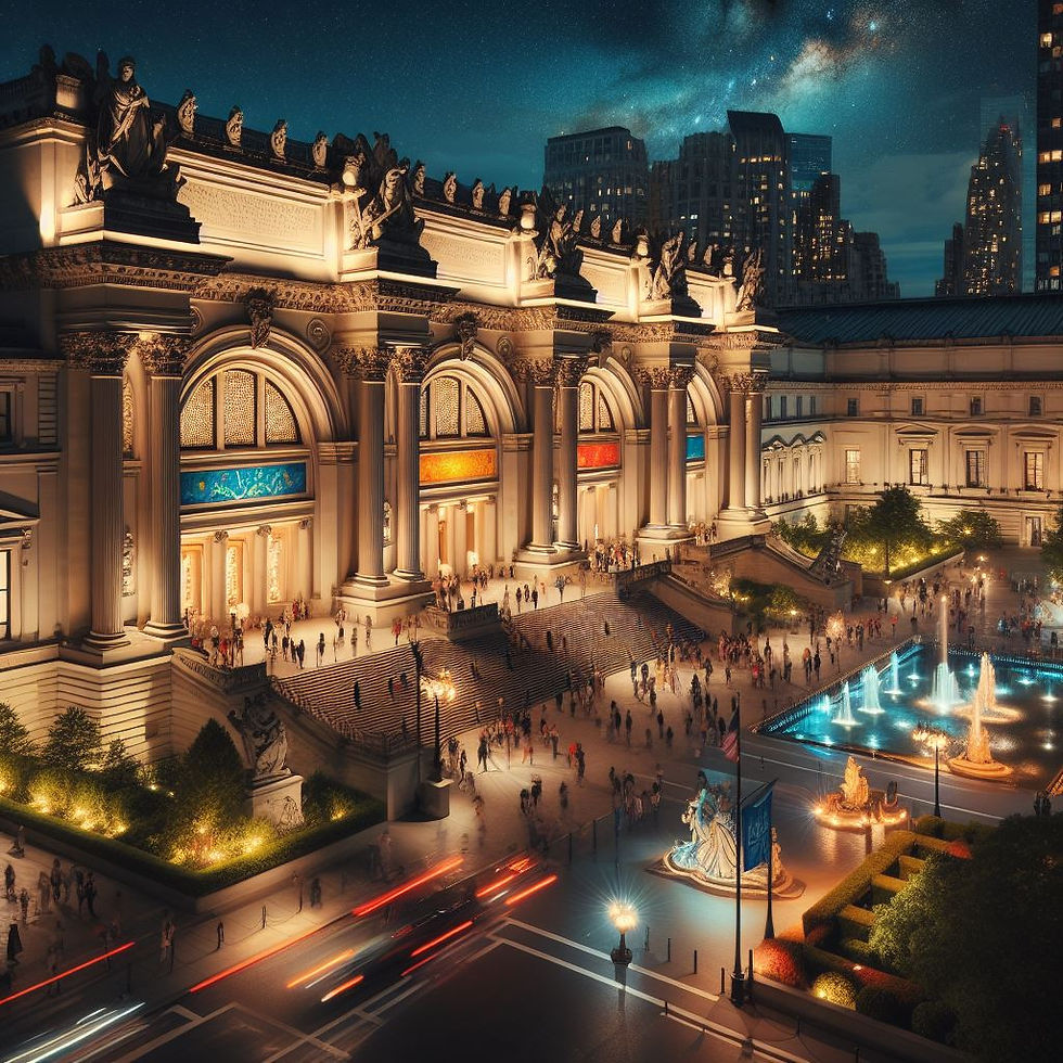 the Metropolitan Museum of Art at nighttime