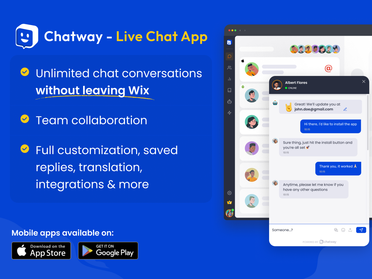 Live Chat & FAQ Chatway | Wix App Market | Wix.com