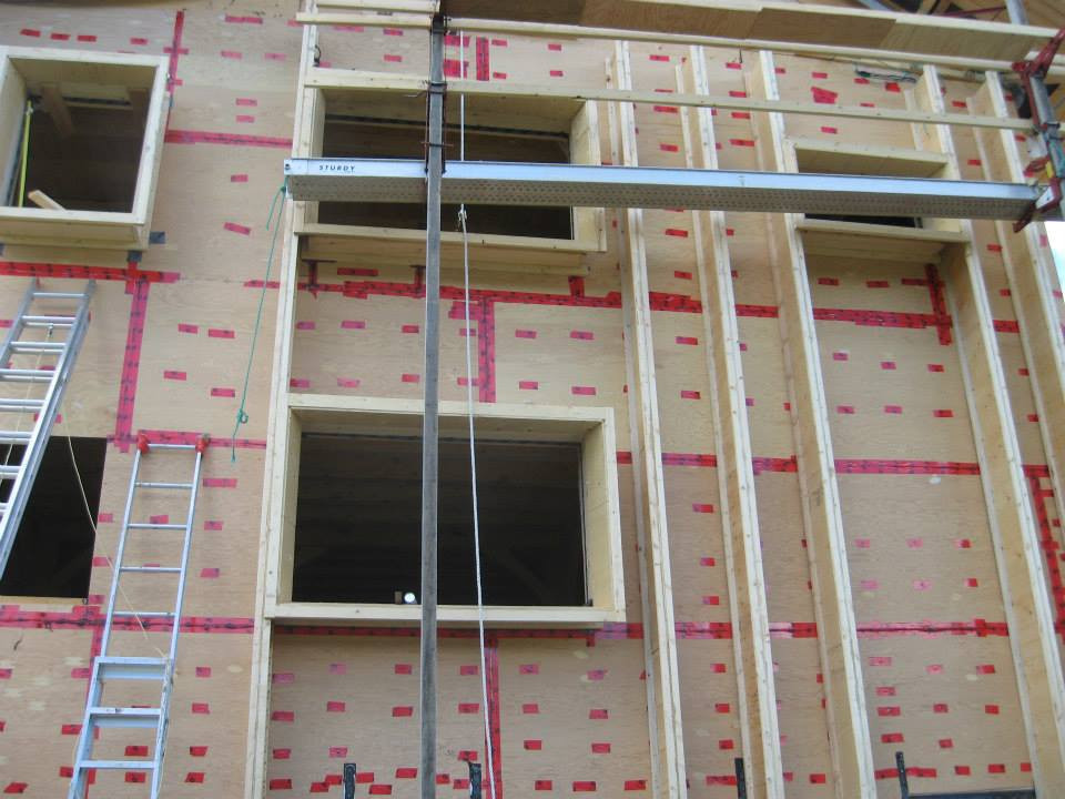 Taped plywood "vapour barrier"