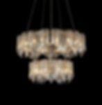 Modern double-layer design long crystal chandelier for the living room