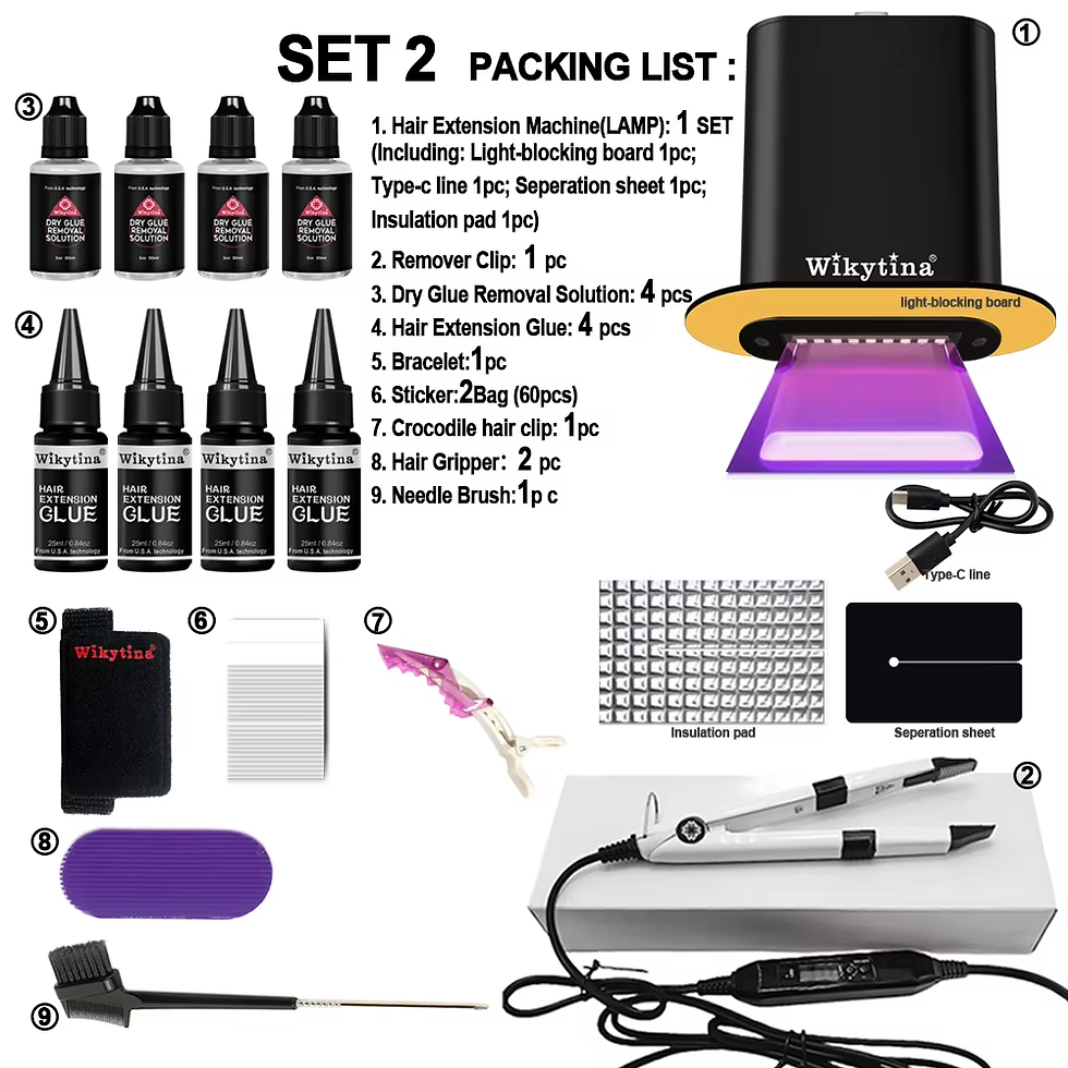 Thumbnail: 2025 V Light Hair Extension Kit - Fast Traceless Tape for Salon Pros