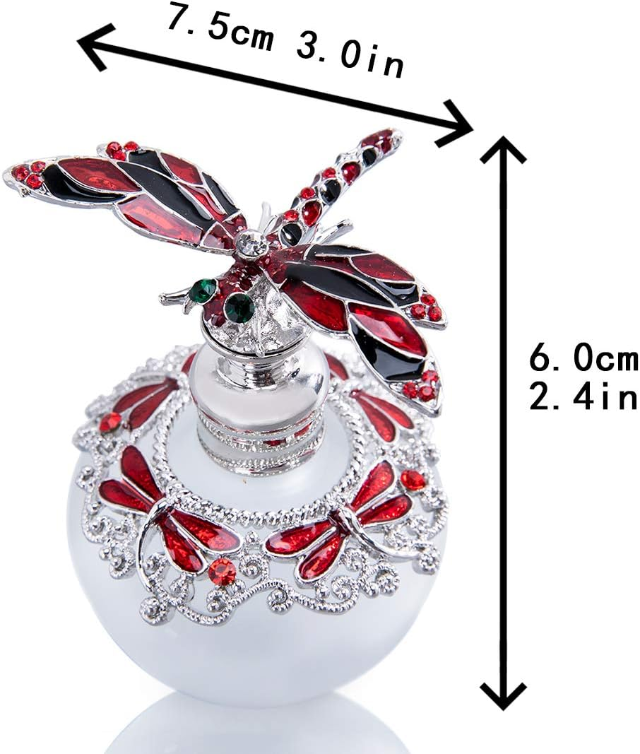 Thumbnail: Vintage Crystal Perfume Bottle – Elegant Dragonfly Design
