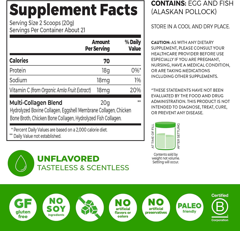 Thumbnail: Boost Your Beauty with Hydrolyzed Multi Collagen Powder - 20g Per Serving!