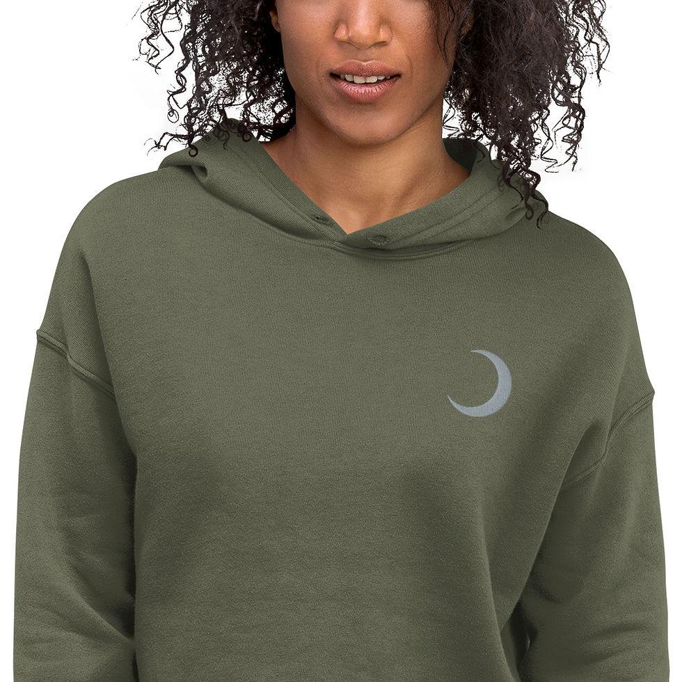 Thumbnail: Long Crop Hoodie - Crescent Moon
