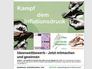 Ideenwettbewerb „Kampf dem Inflationsdruck“