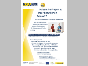 Die Bildungsberatungstermine fürs 2. Halbjahr 2017 sind da!