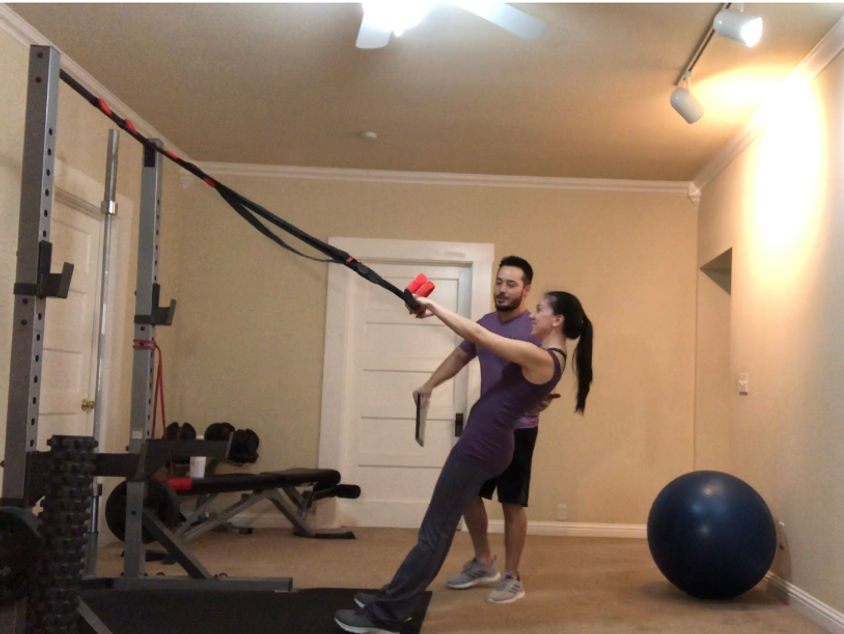 Suspension Training Exercise in a Home Gym
