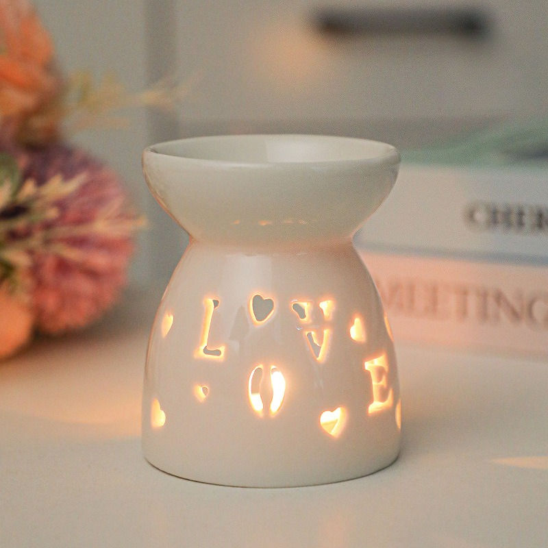 Thumbnail: White Ceramic Incense & Essential Oil Burner — Hollow Design