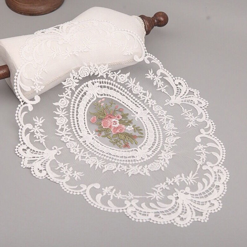 French Style Retro Oval Lace Placemats Coffee Mug Coaster Party Dinner Table