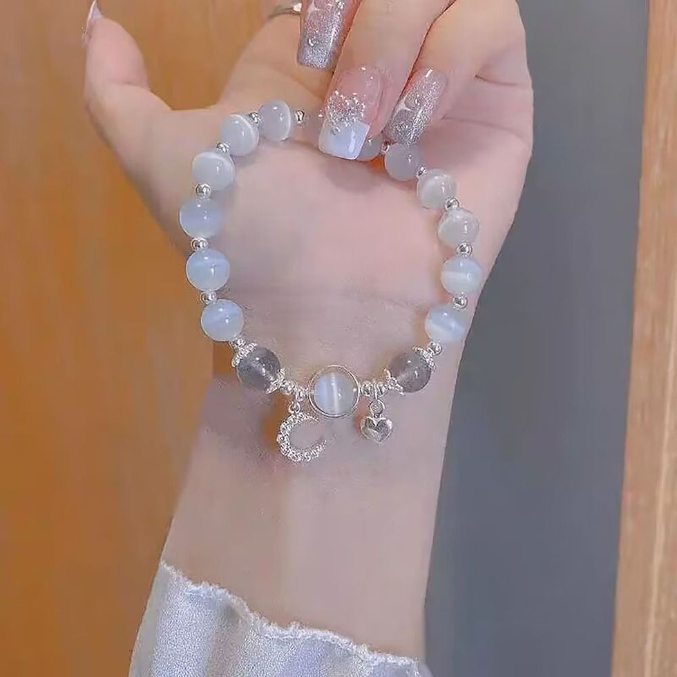 Thumbnail: Butterfly, Star & Moon Glazed Beaded Bracelet — Colorful Charm Design