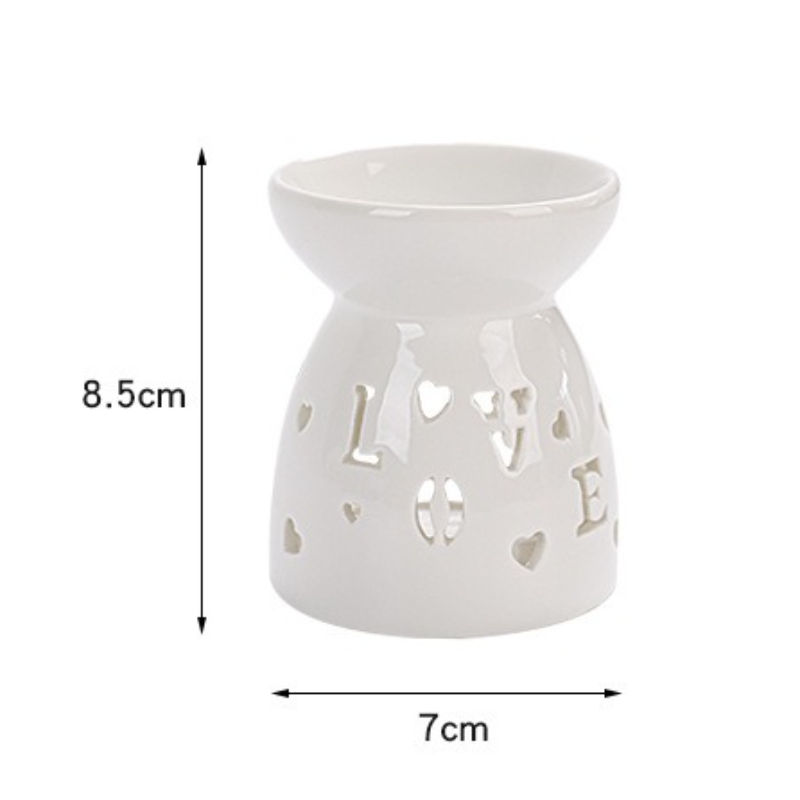 Thumbnail: White Ceramic Incense & Essential Oil Burner — Hollow Design