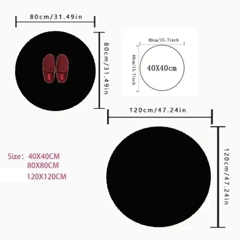 Thumbnail: VIKAMA Boho Easter round Persian Non-Slip Rug for Outdoor Courtyard Home Decor
