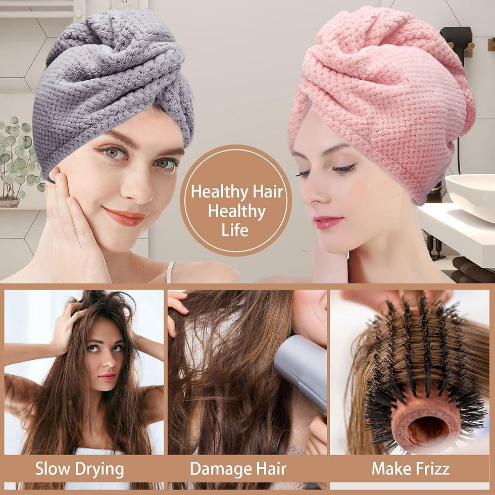 Thumbnail: Textured Quick-Dry Hair Towel Cap — Super Absorbent Hair Wrap