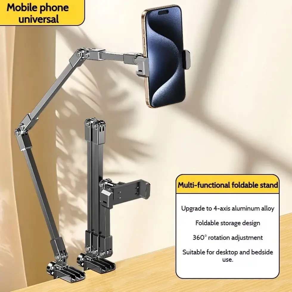 Thumbnail: 360° Rotating Adjustable Tablet Stand — 3-Section Holder
