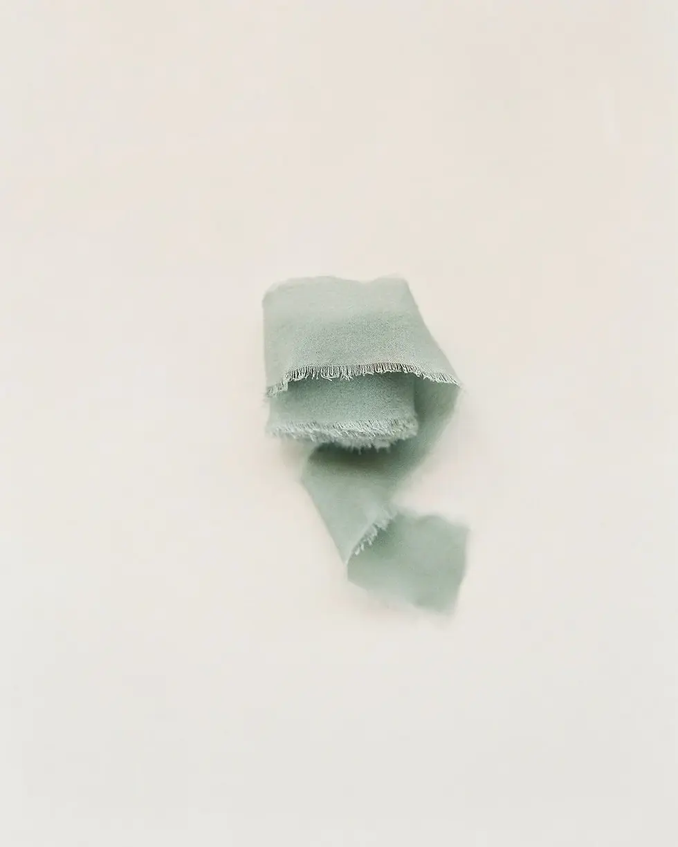 Sage Green Hand-Dyed Silk Ribbon