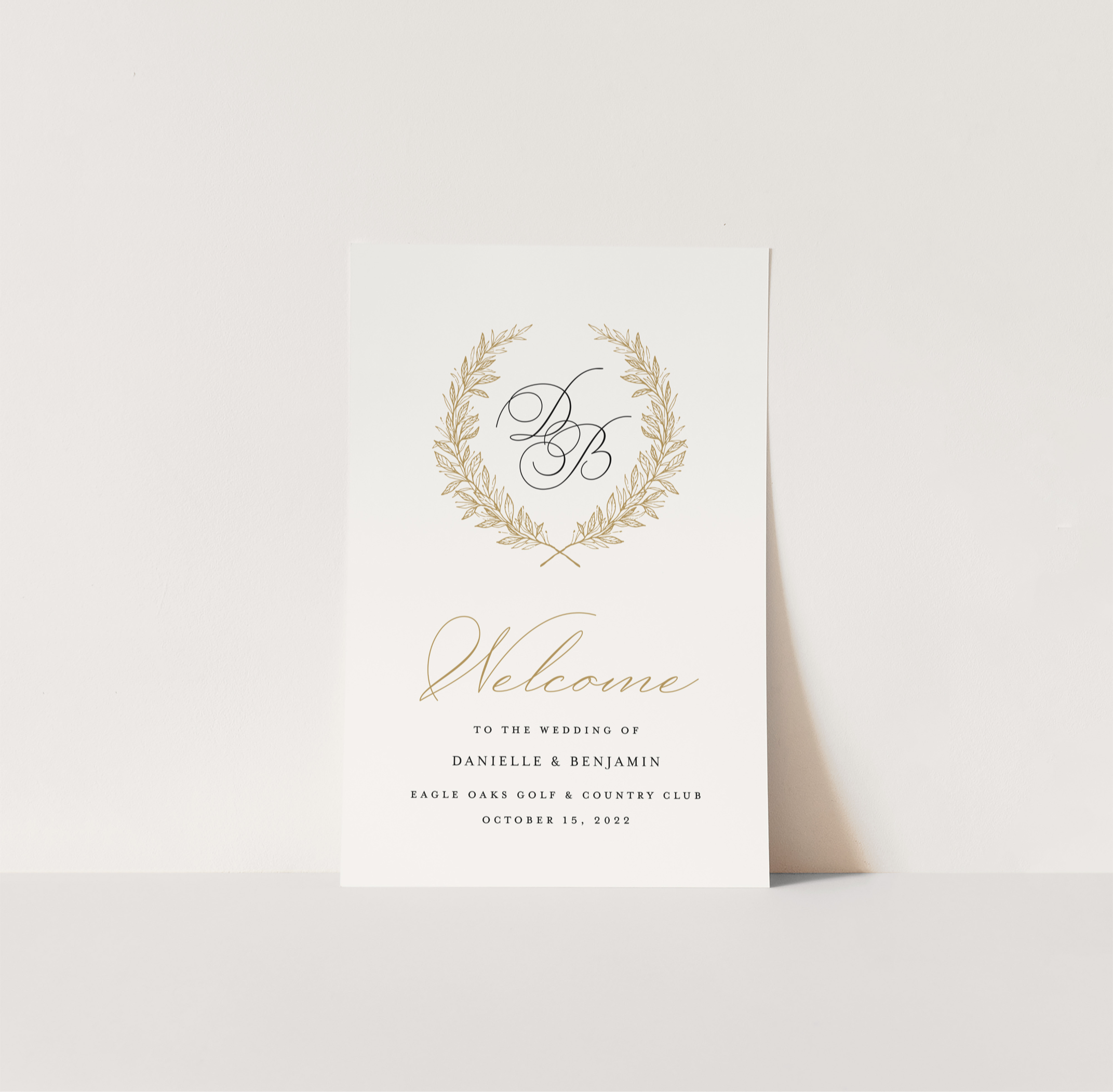 Regal Monogram Welcome Sign