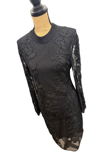 Seed Heritage Black Midi Dress with Floral Lace Overlay - Size 14 | Thrift  Be Told