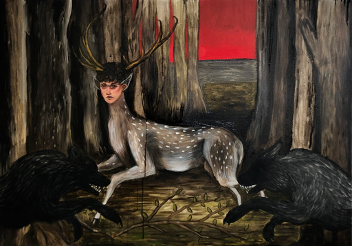 Paweł Sobczak sztuka obraz jelonek deer art