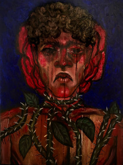 Soy una Rosa 44x60 cm, oil on canvas art spain paintings sztuka obrazy Paweł Sobczak