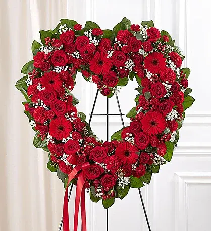 Always Remember™ Floral Heart Tribute- Red, $270