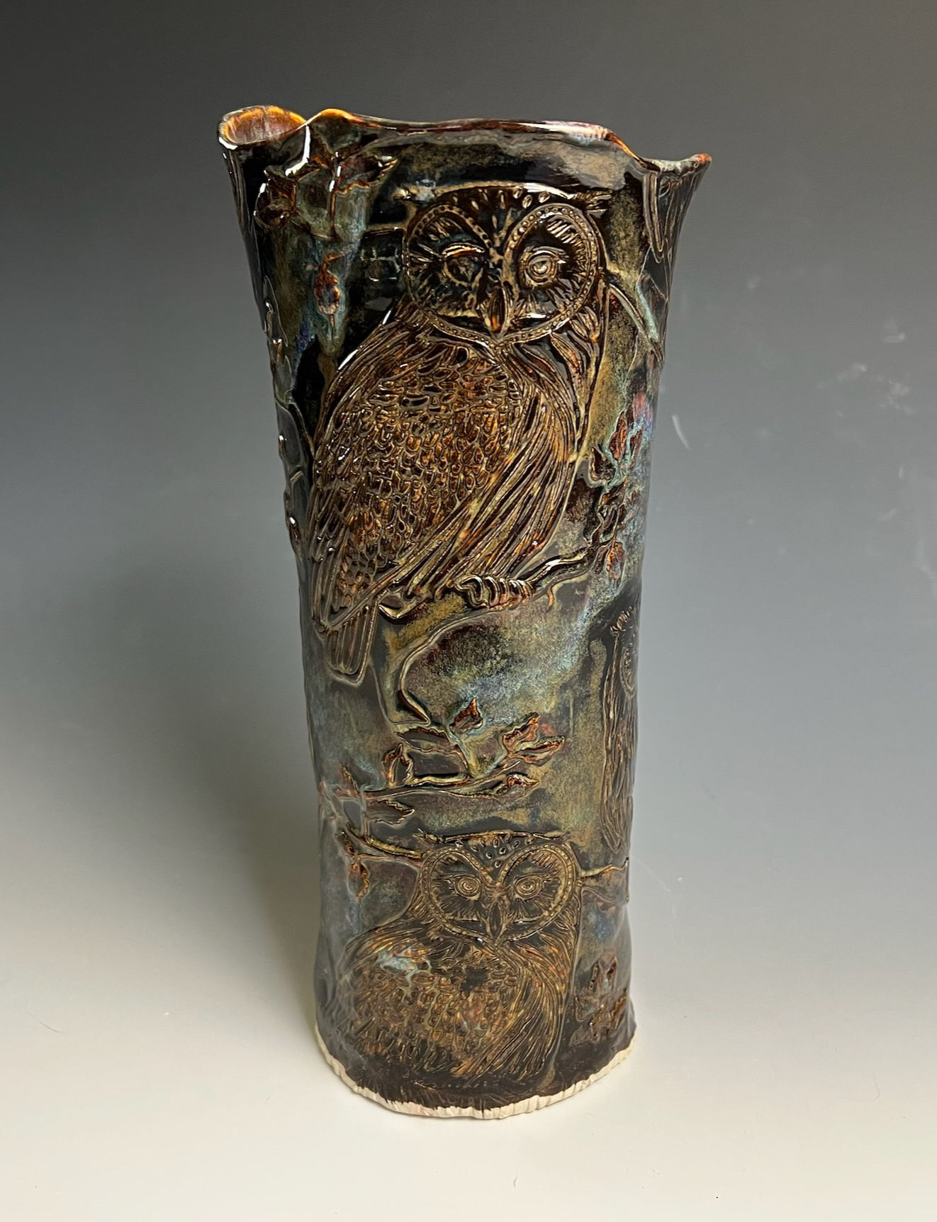 Stunning Tall Owl Vase SOLD