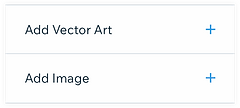Opções para adicionar uma imagem ou arte