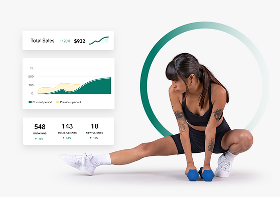 View sales and reports to track fitness business performance stats
