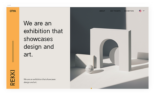 Un sitio web para una exposición de arte y diseño.