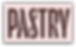 Front of a business card showing the word ‘pastry’.