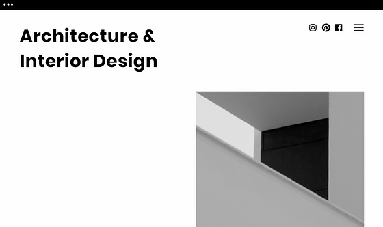 Startside for et arkiteksfirmas hjemmeside.