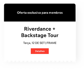 A imagem de um cupom com uma oferta especial para um evento de teatro