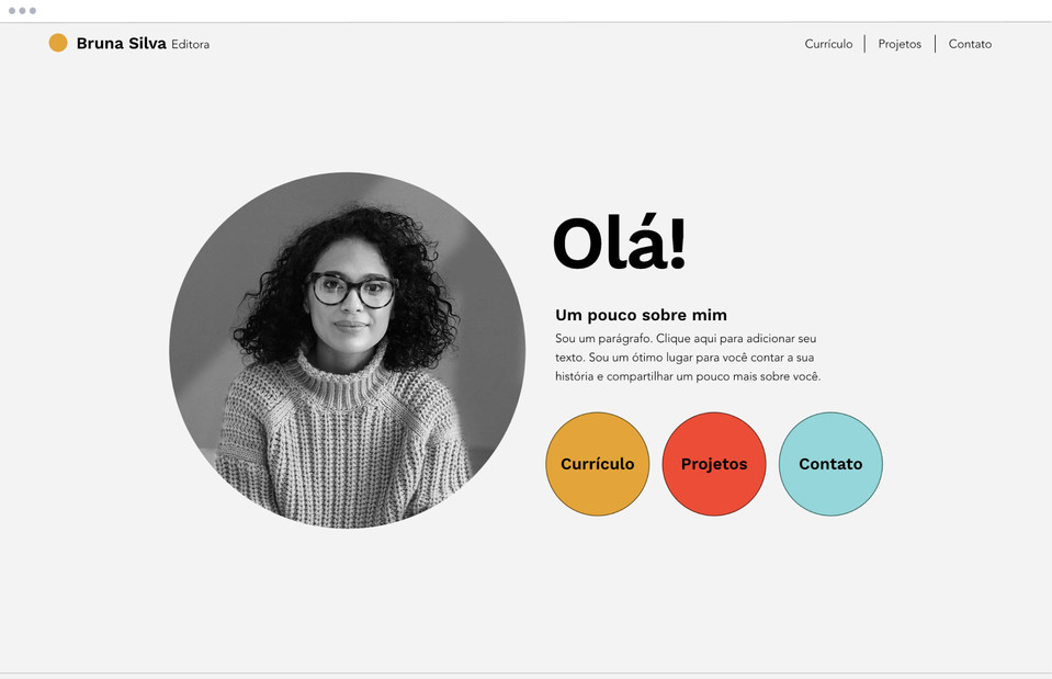 Template de site para CV criativo