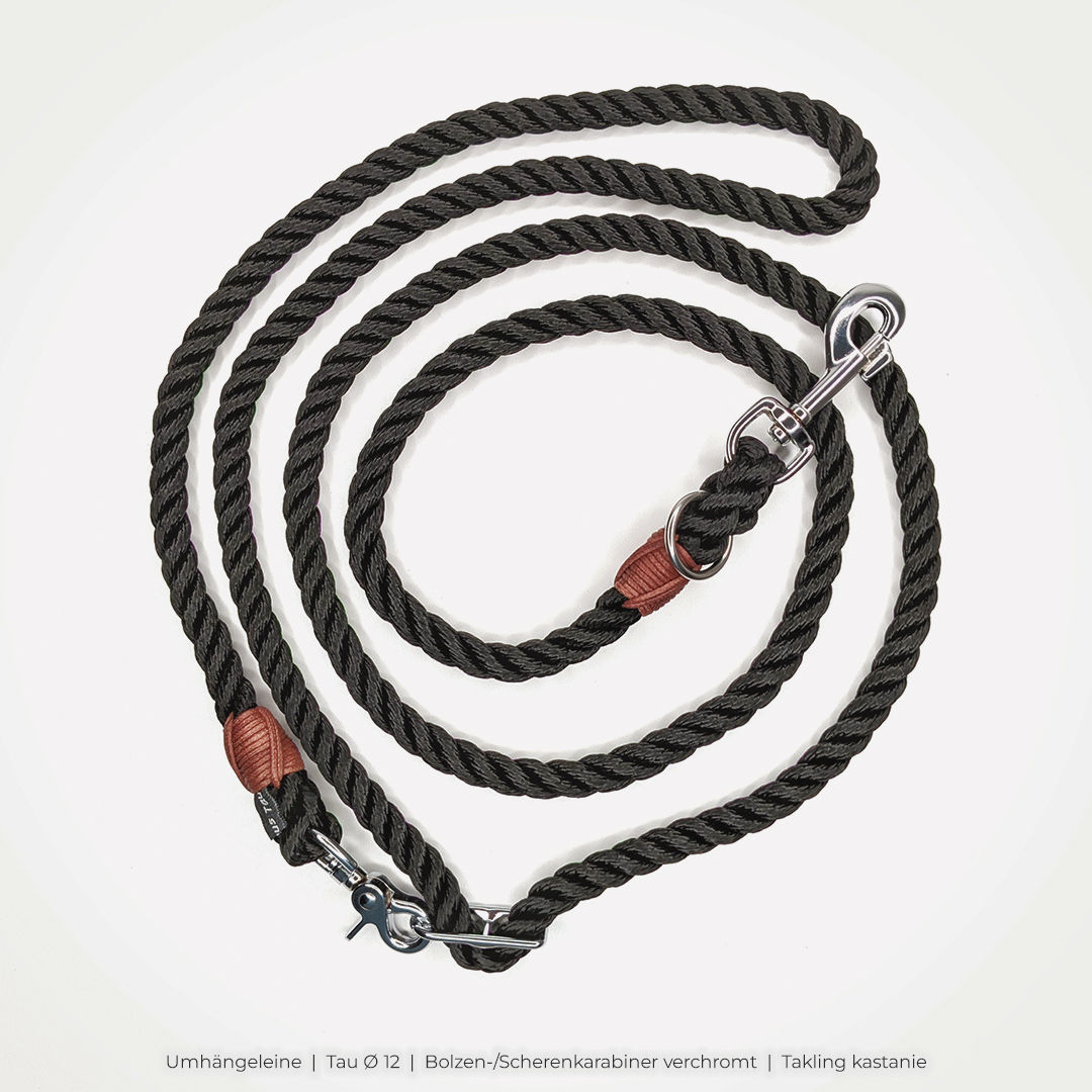 VOSSO – Umhängeleine mit Slider – schwarz