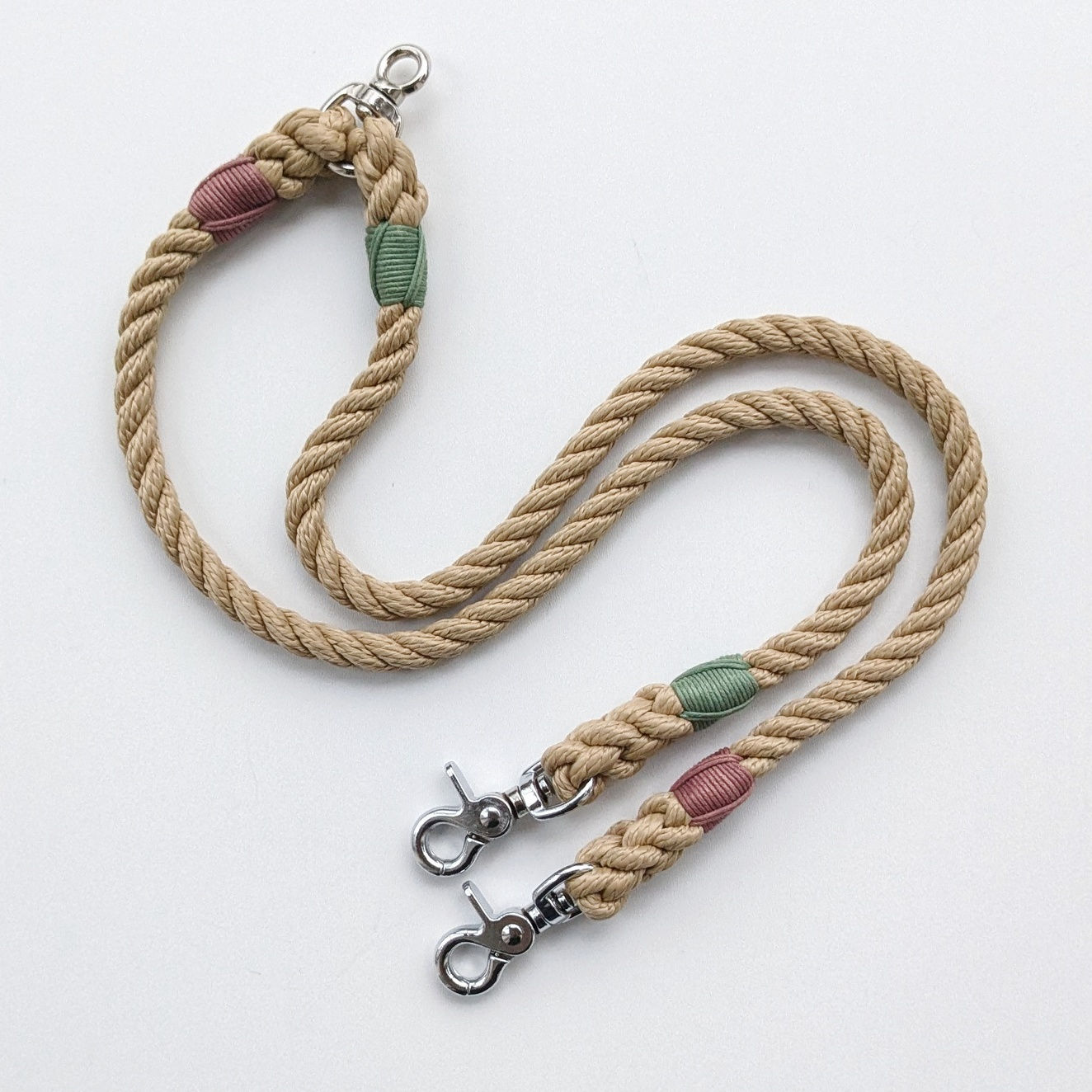 Koppler für zwei Hunde | 60/60 cm | Ø10 Tau sand