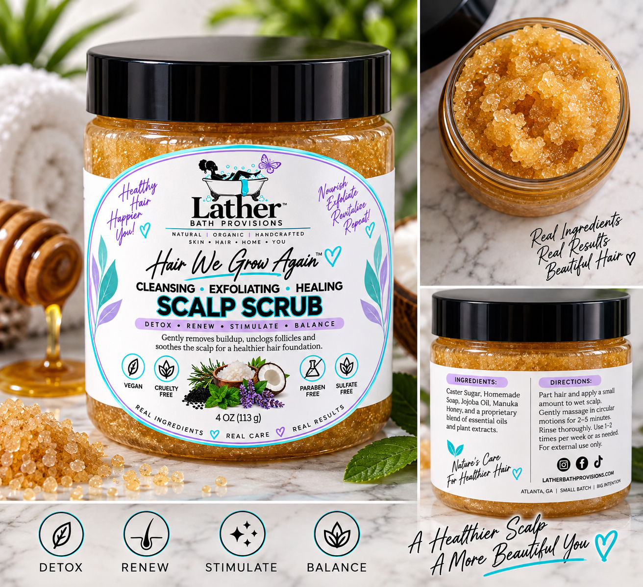 Hair We Grow Again Foaming-Healing Scalp Scrub