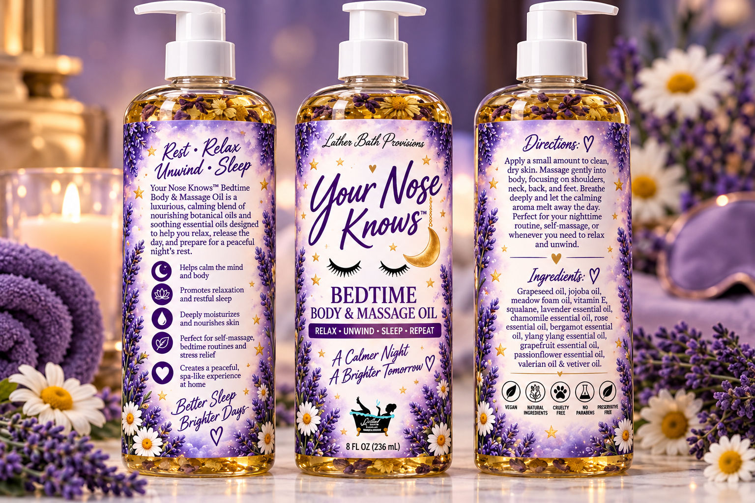 🌙 YOUR NOSE KNOWS™ BEDTIME BODY & MASSAGE OIL