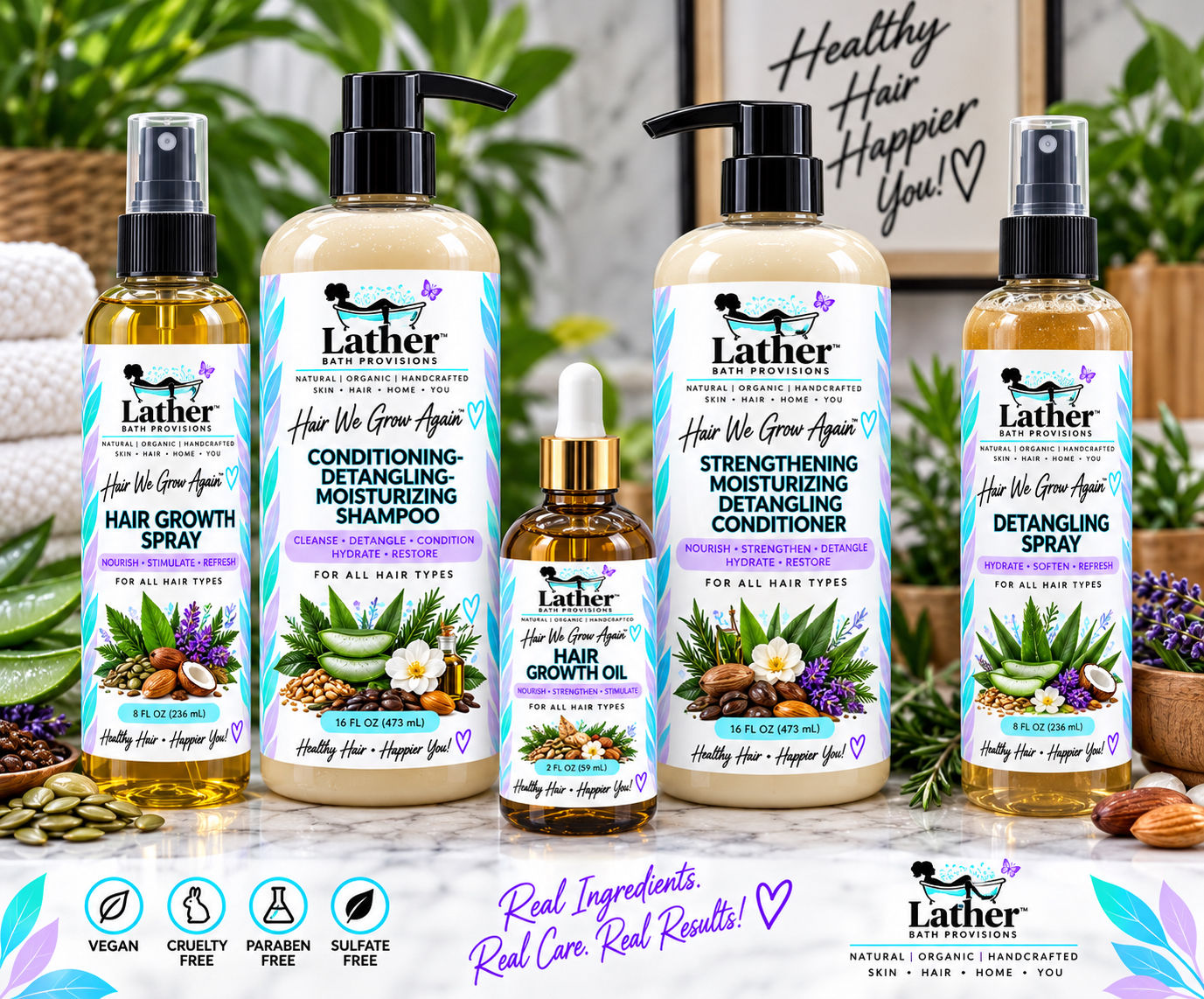 Hair We Grow Again! 5 piece Hair Growth Kit