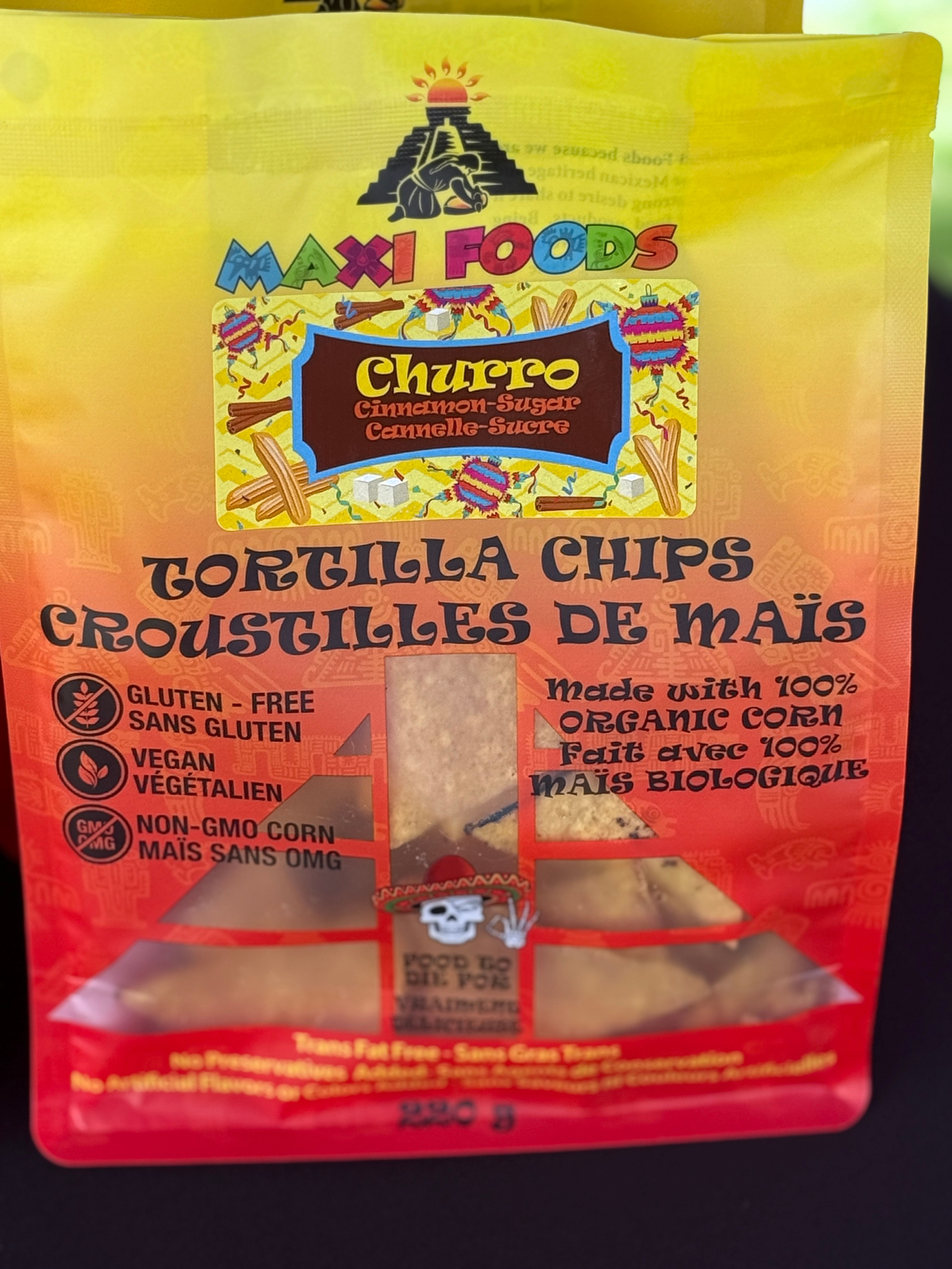 Maxi Foods Churro Tortilla Chip front package