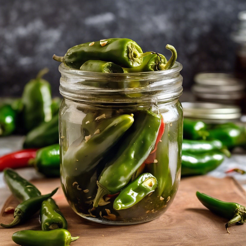 Jalapeños in a jar with Thai red pepper