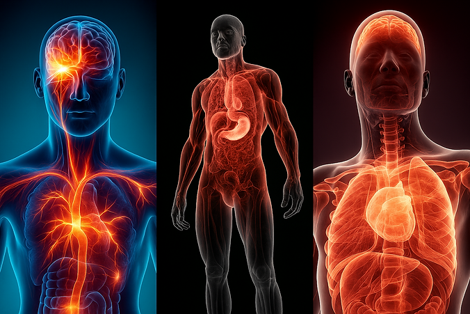 Concept image of a person with systemic inflammation all throughout the body. Our seattle clinic is equipped to treat such conditions
