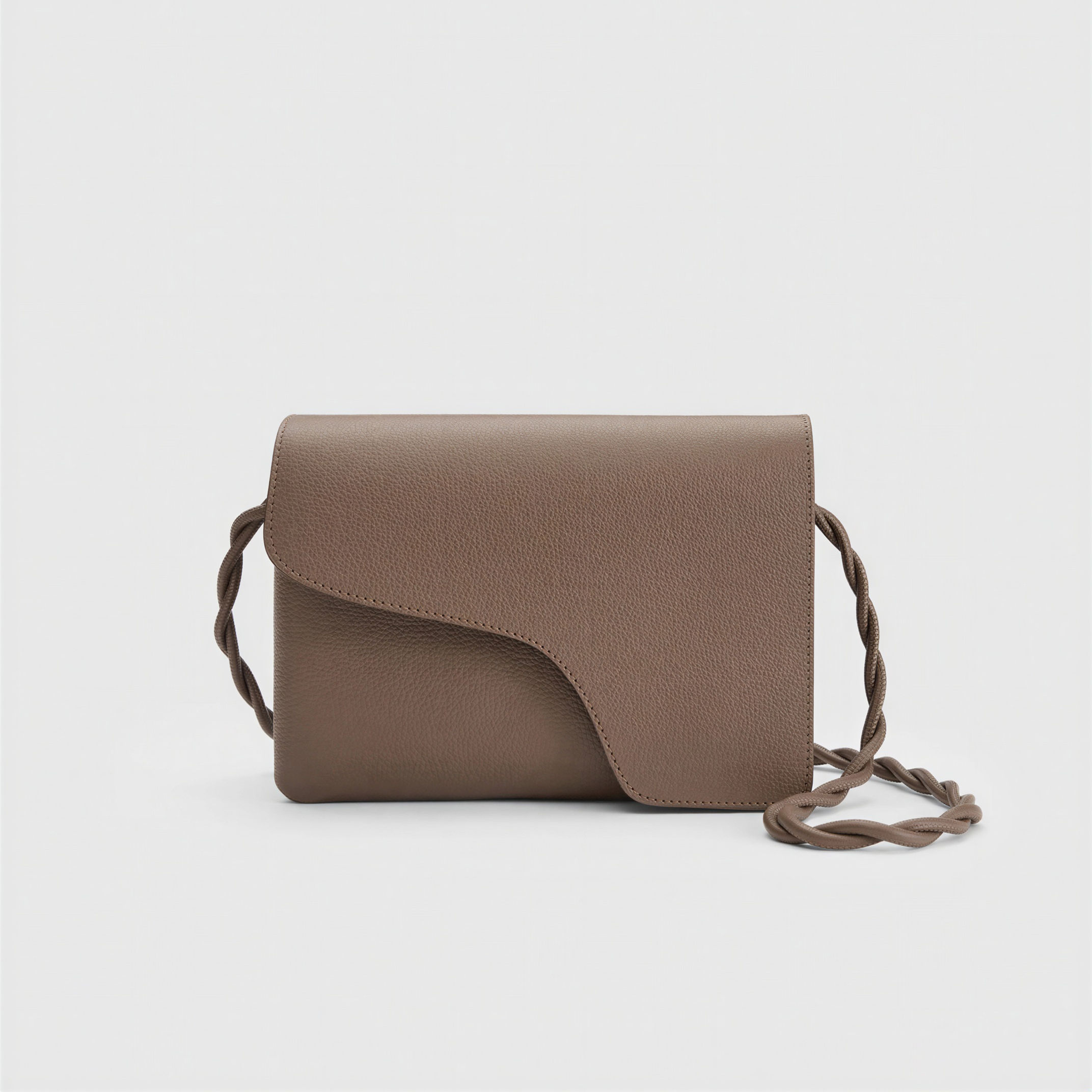 ATP ATELIER. Pelle Nappa Senza Cromo. Mini Borsa a Tracolla Duronia Tahini Nappa
