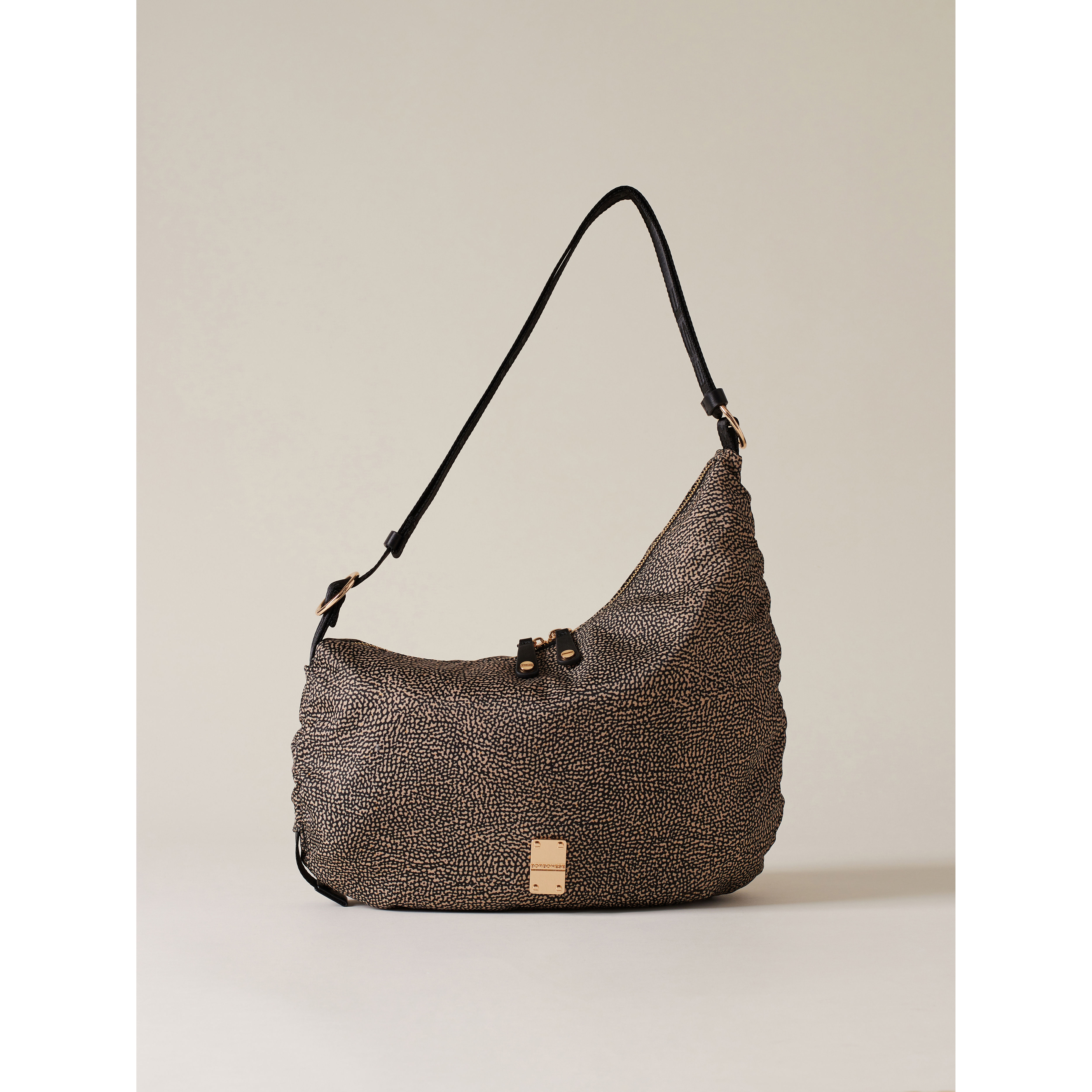 BORBONESE. Borsa Crossover Media. Borsa a Tracolla in Tessuto Riciclato OP