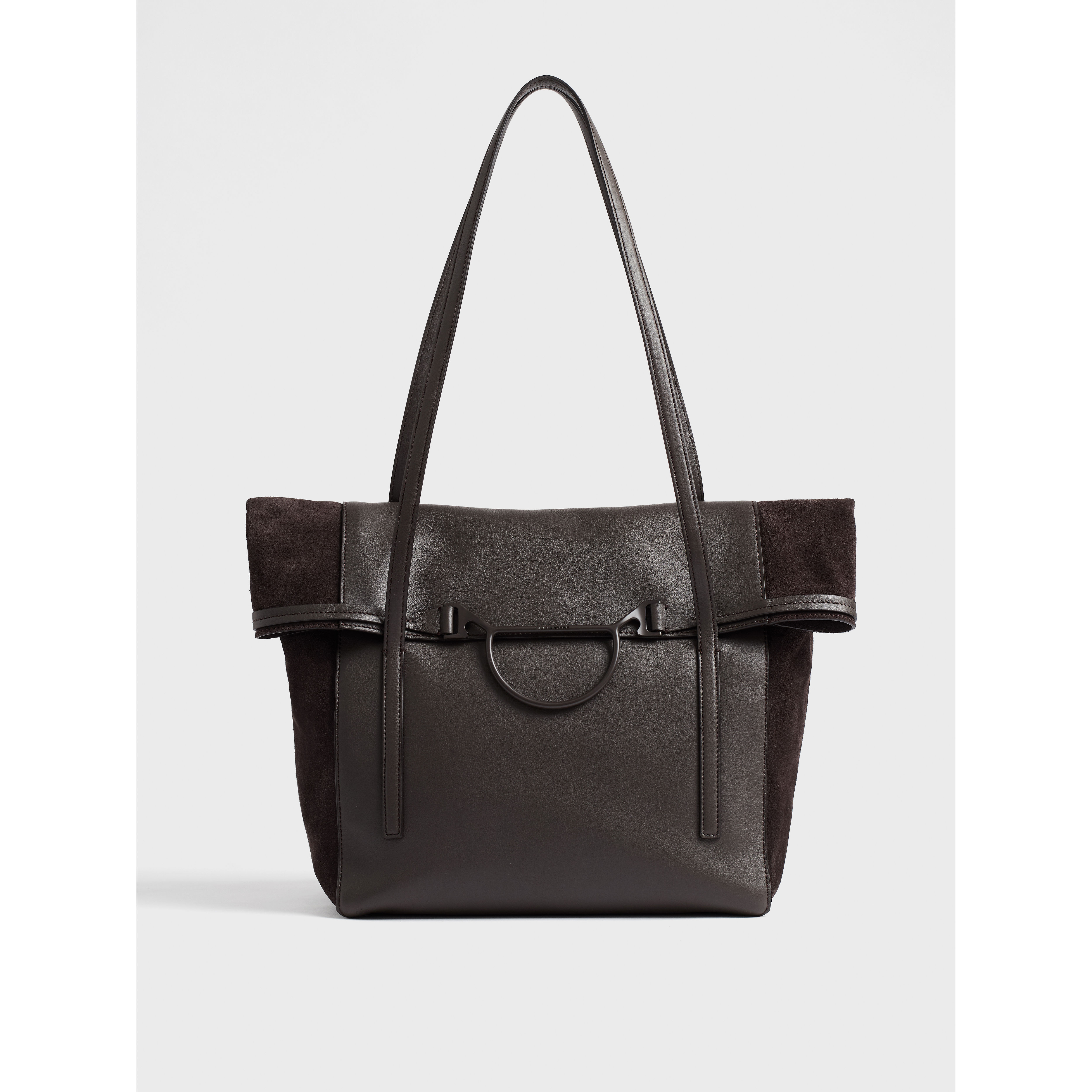 BORBONESE. Wave Shopping Large. Leather Shoulder Bag