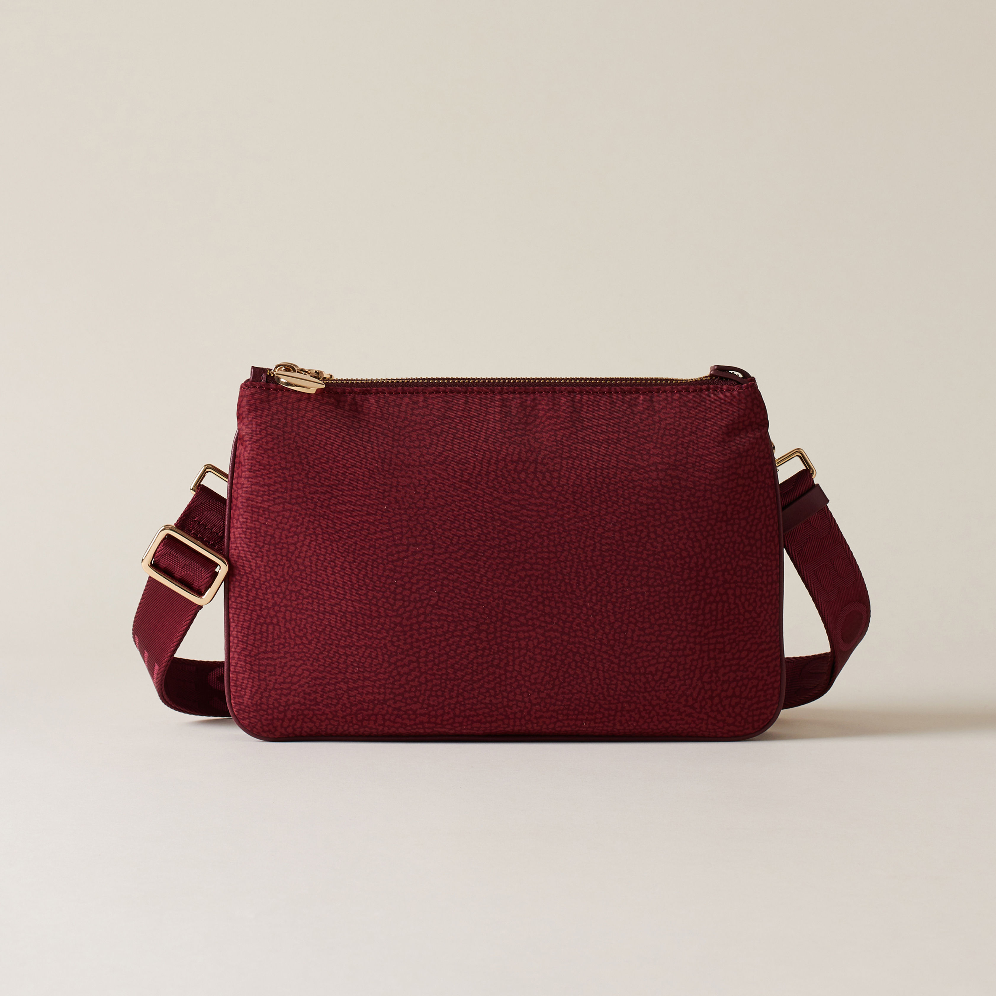 BORBONESE. Piccola Borsa a Tracolla Eco Line. Tracolla in Tessuto OP Riciclato e Pelle.