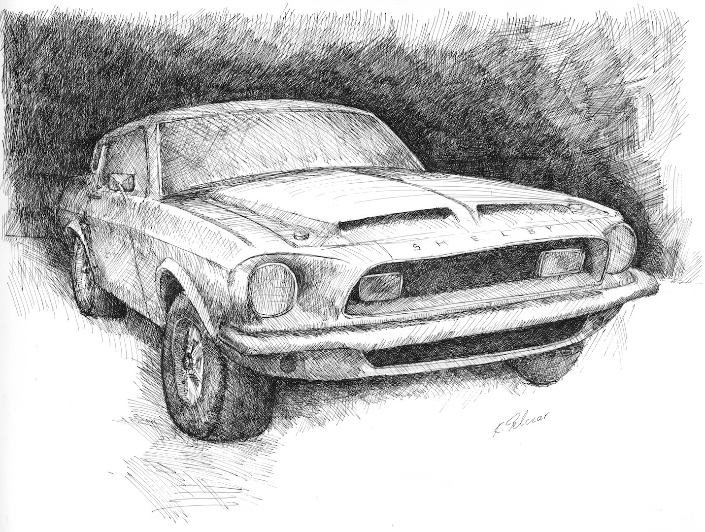 Print of Ford Shelby Mustang KR